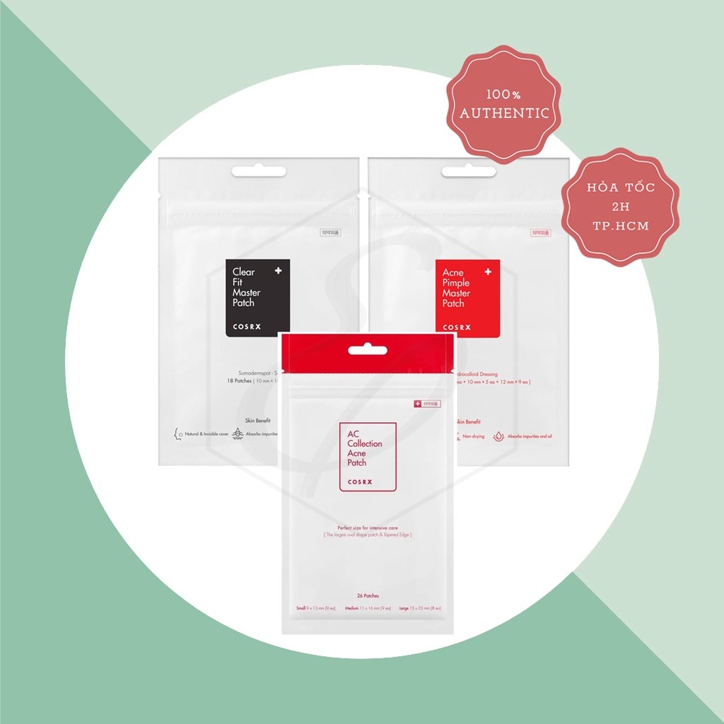 Miếng dán mụn Cosrx Acne Pimple Master Patch (Đỏ) / Cosrx Clear Fit Master Patch (Đen) / Cosrx AC Collection Acne